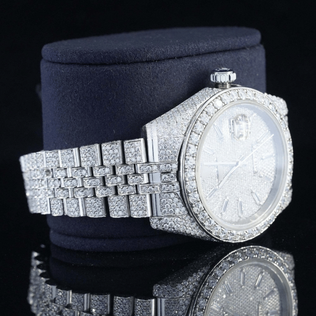 Moissanite AP Diamond Arabian Number Iced Out Bust Down Automatic Watch