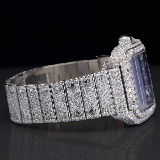 Cartier Exotic Fancy Roman Number Moissanite Diamond Dial Watch