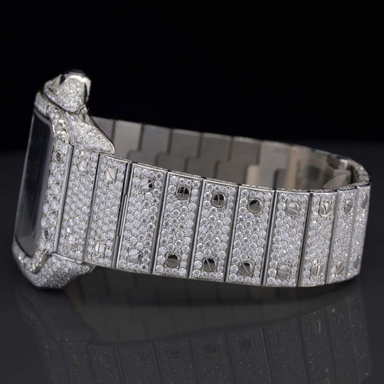 Cartier Exotic Fancy Roman Number Moissanite Diamond Dial Watch