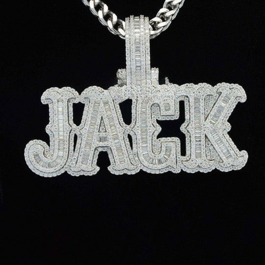 Custom Fabulous Iced Out Moissanite Diamond Hip Hop Jack Name Pendant