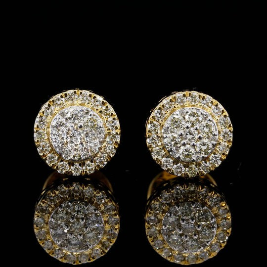 Amazing Round Moissanite Diamond Fancy Look Hip Hop Style Stud Earring