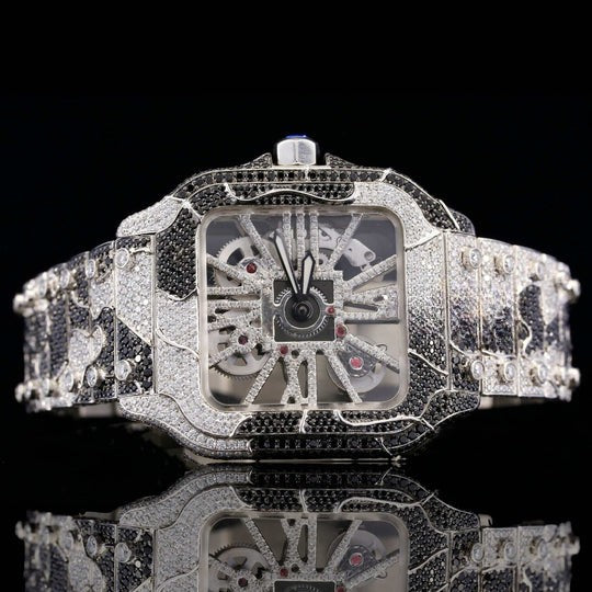 Luxury Cartier Aesthetic Snake Skin Pattern Iced Out Moissanite Watch