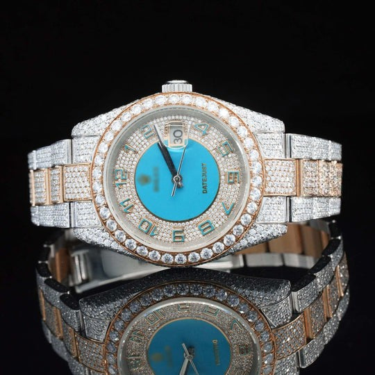 Iced Out RLX Automatic Moissanite Diamond Watch