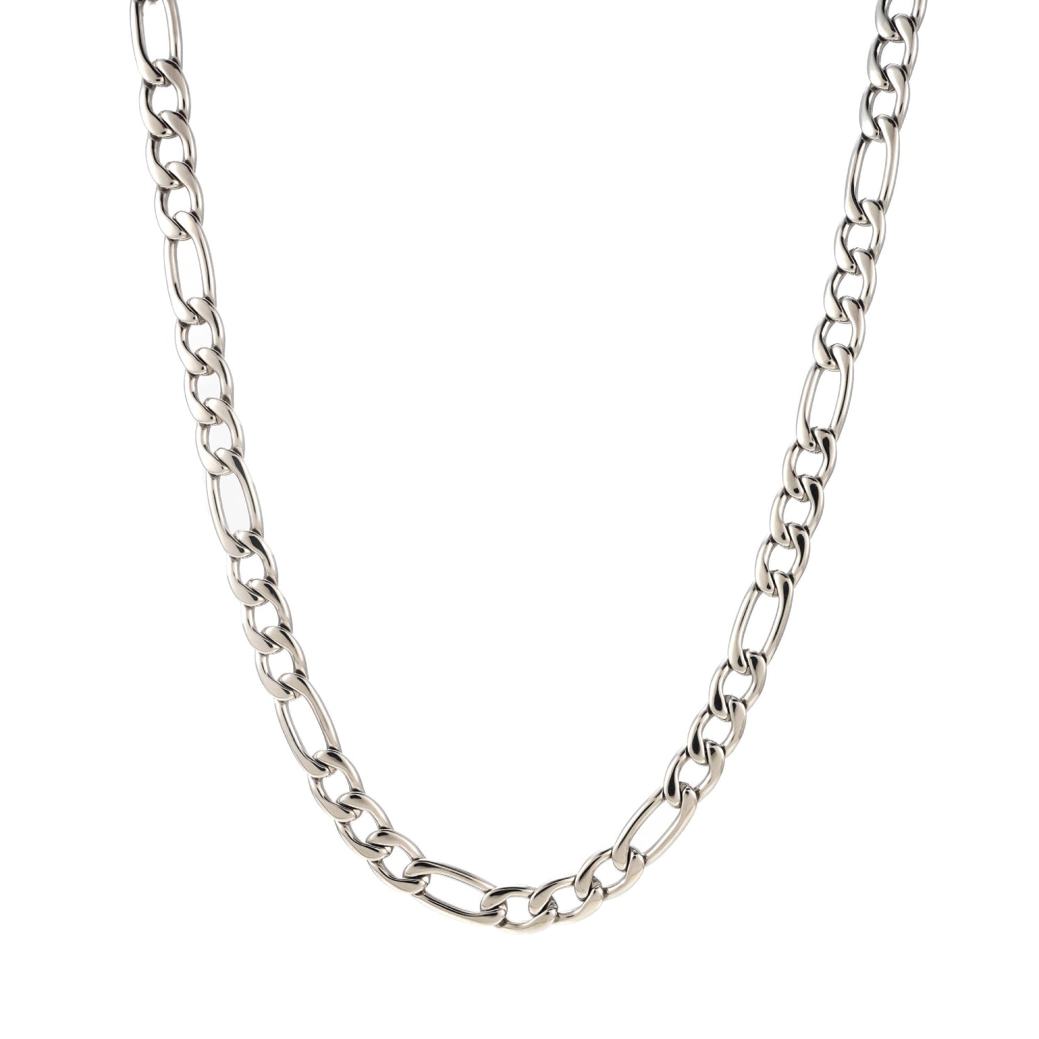 7MM Figaro Chain Silver