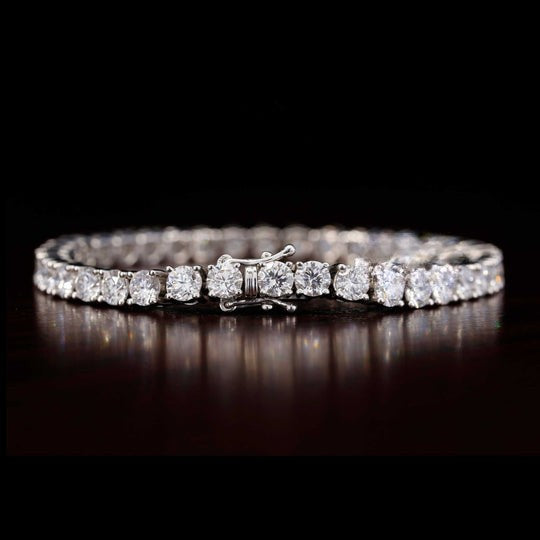 4.00MM Moissanite Round Diamond Unisex Tennis Bracelet