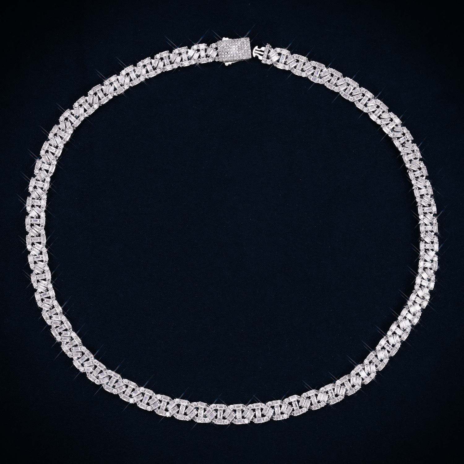 8MM VVS Baguette Mariner Link Chain 14K Gold