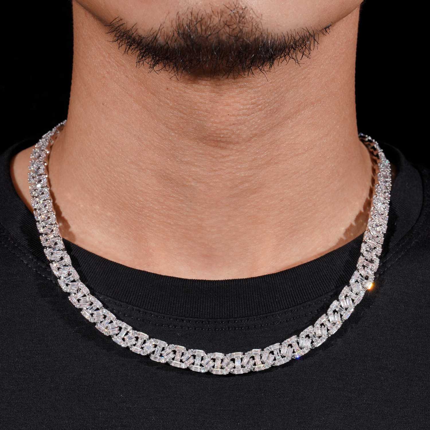 8MM VVS Baguette Mariner Link Chain 14K Gold