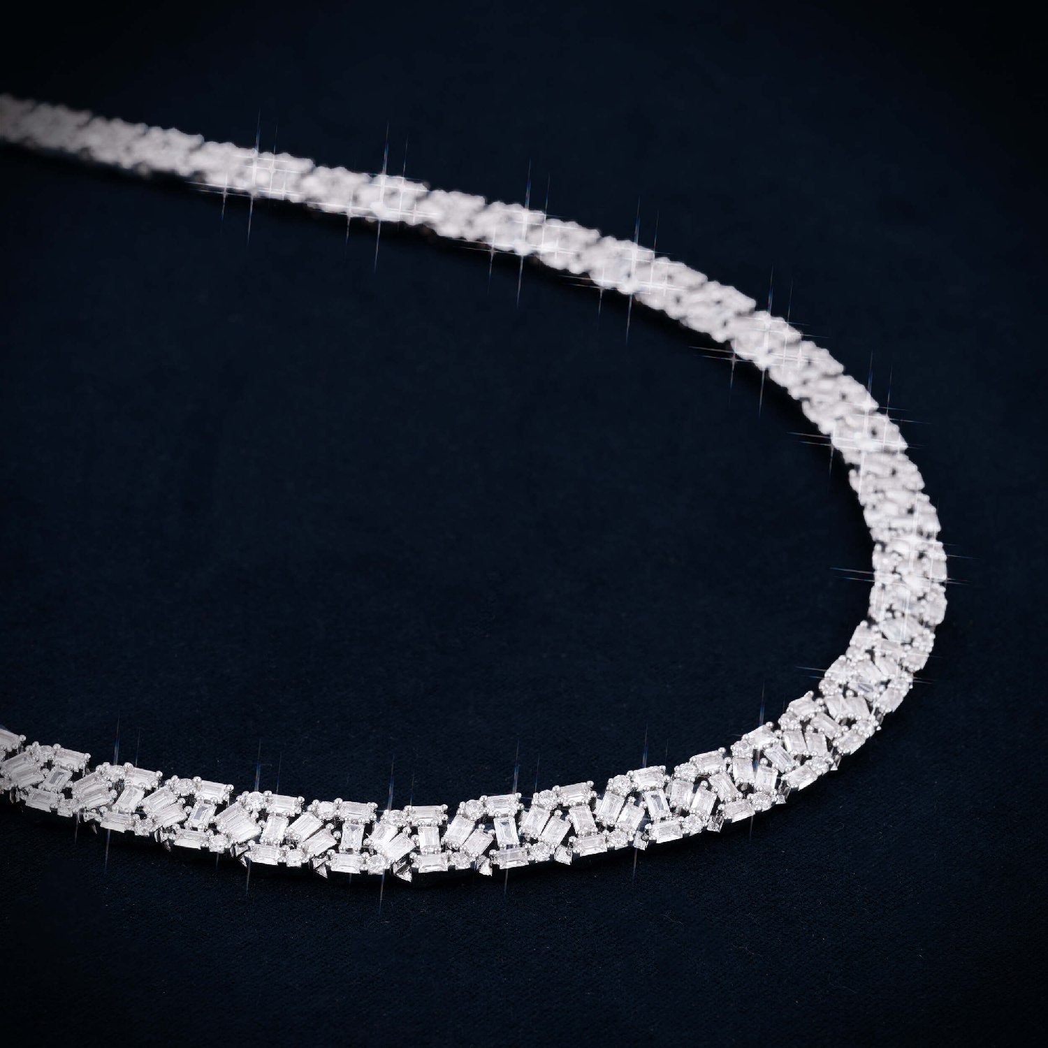 8MM VVS Baguette Mariner Link Chain 14K Gold
