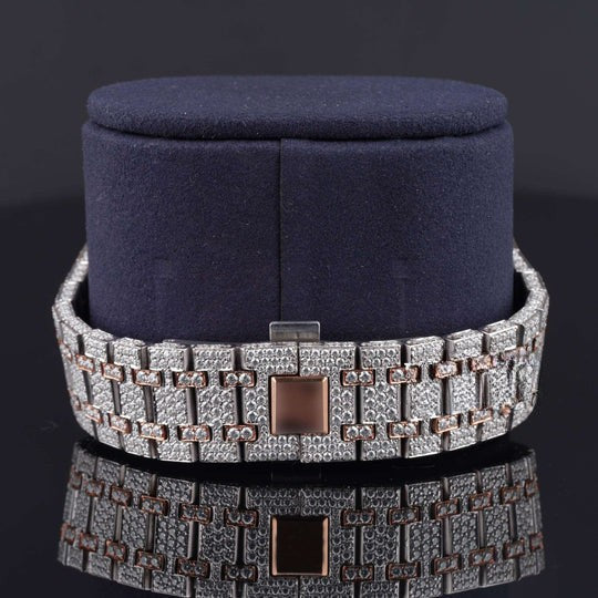 AP Luxury Moissanite Watch Iced Out Arabic Numericals Automatic Movement For Men and women