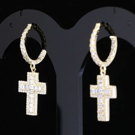 Religious Drop Dangle Moissanite Diamond Hip Hop Style Earring