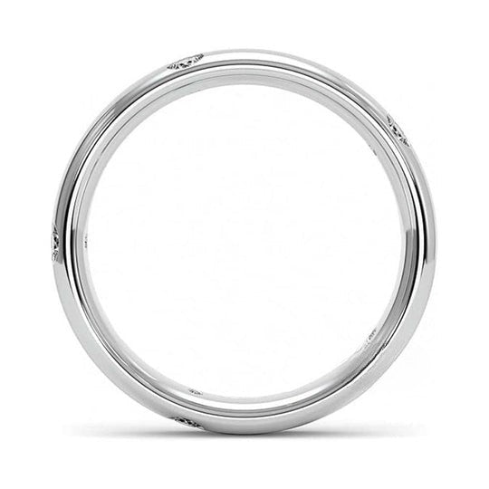 Flush Set Moissanite Diamond Wedding Band Ring VVS Stacking Ring Band for Women