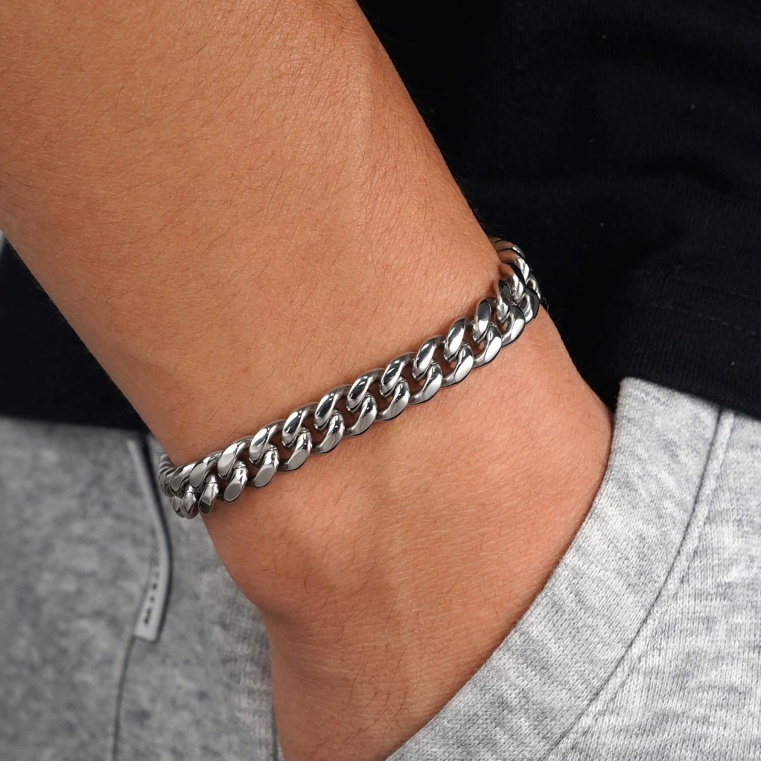 8MM Cuban Link Bracelet Silver