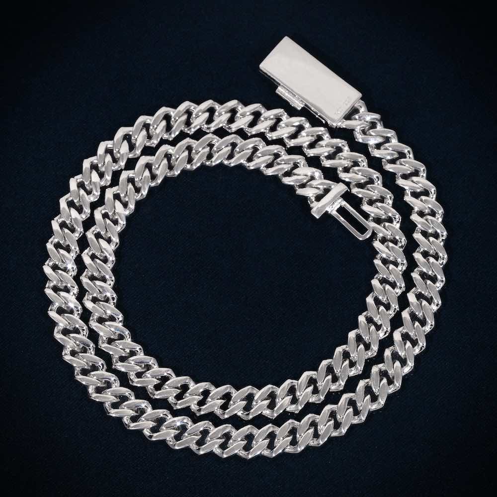 8MM Moissanite Prong Cuban Link Chain 14K Gold