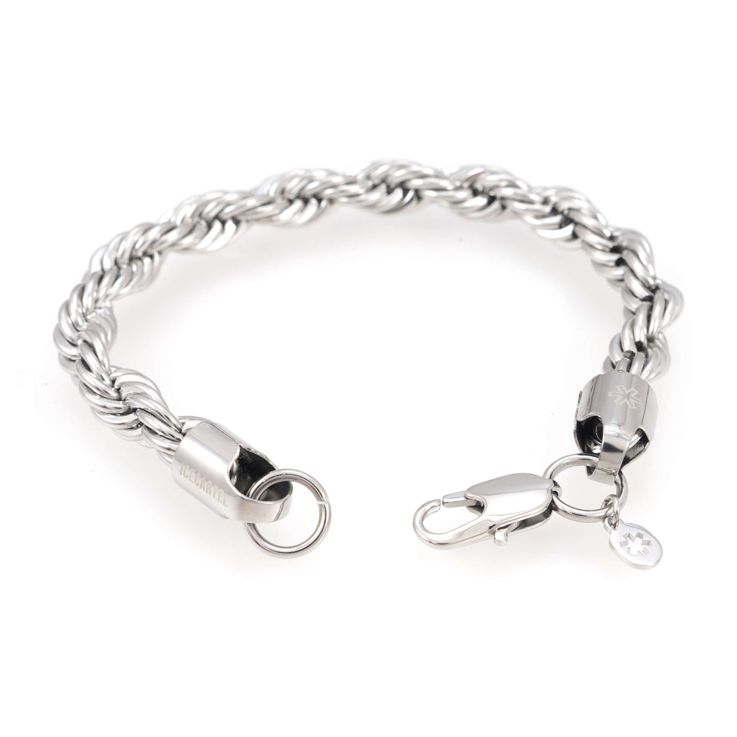 8MM Rope Bracelet Silver