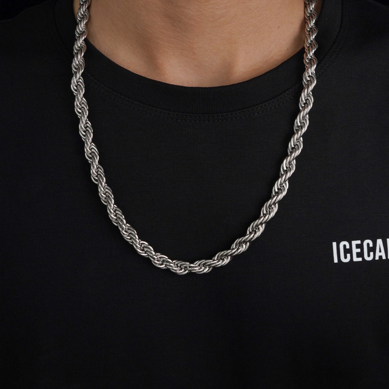 8MM Rope Chain Silver