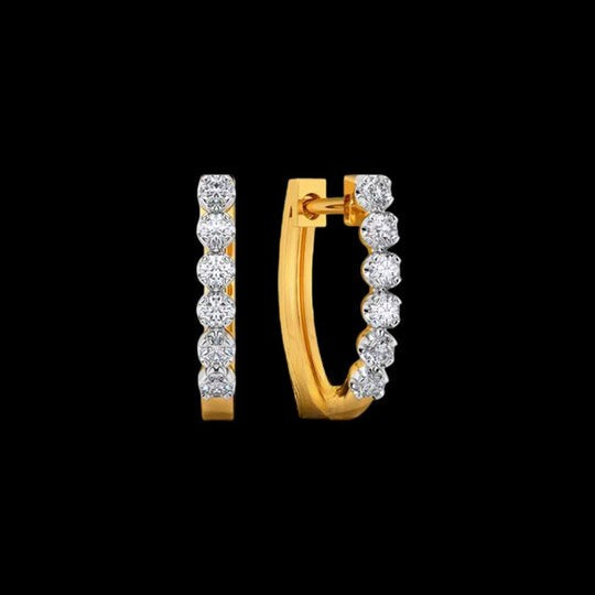 0.70ct Round Cut VVS Moissanite Hoop Earrings