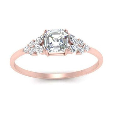 Asscher Cut 2ct Moissanite Diamond Ring