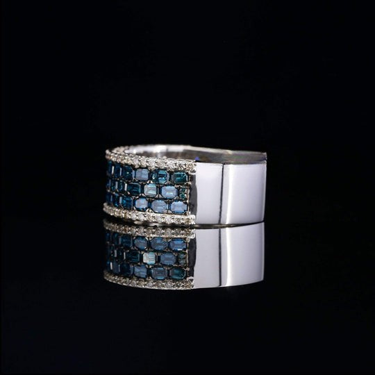 Black Stylish Moissanite Diamond Iced Out Hip Hop Half Band Ring