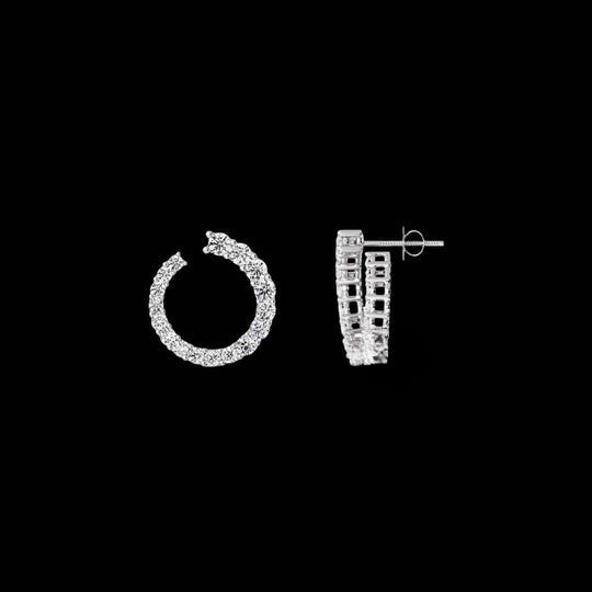 1.0ct Inside Out Round Cut Gold Moissanite Stud Earrings