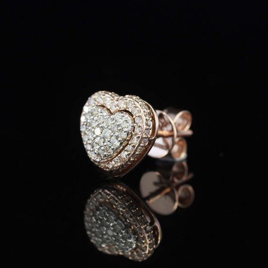 Brilliant Round Heart Shape Screw Back Moissanite Diamond Men Earring