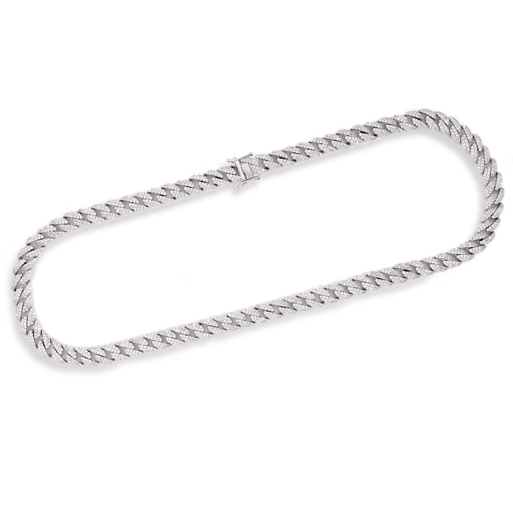 9MM Diamond Cuban Link Chain 14K Solid Gold