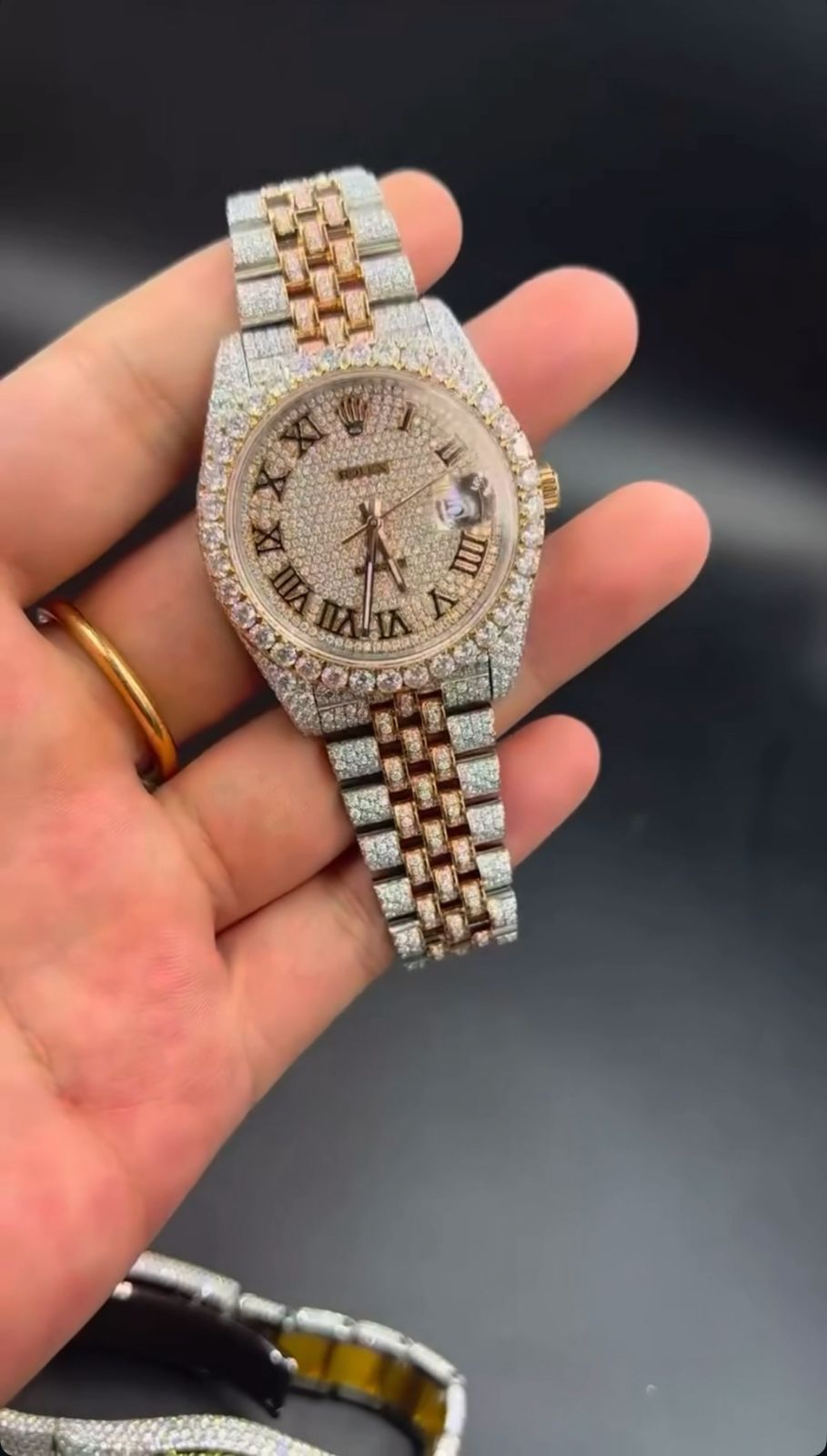 RLX Fully Moissanite Watch With Arabic Number Iced Out Automatic Watch