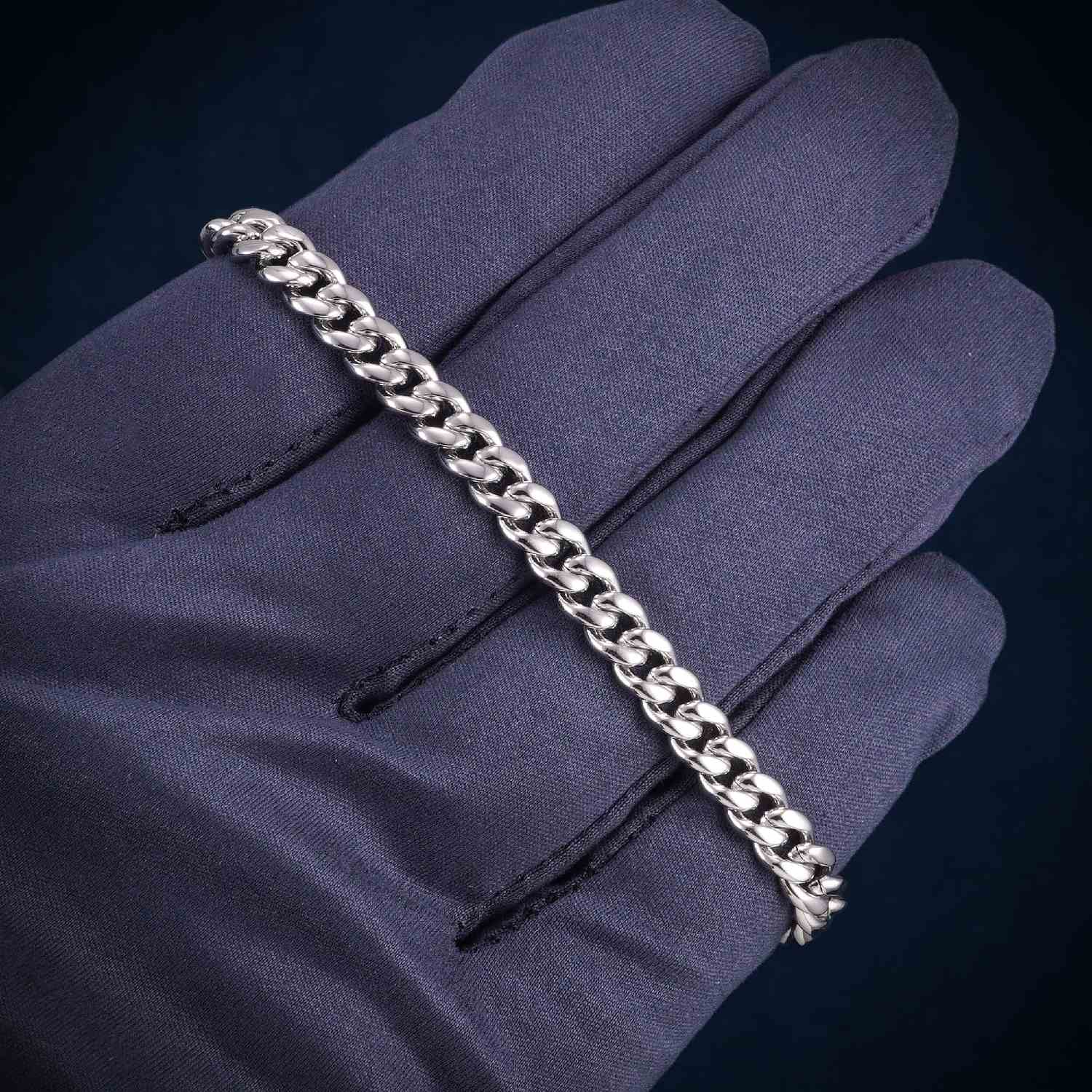 Cuban Link Bracelet with Iced Clasp 14K Gold