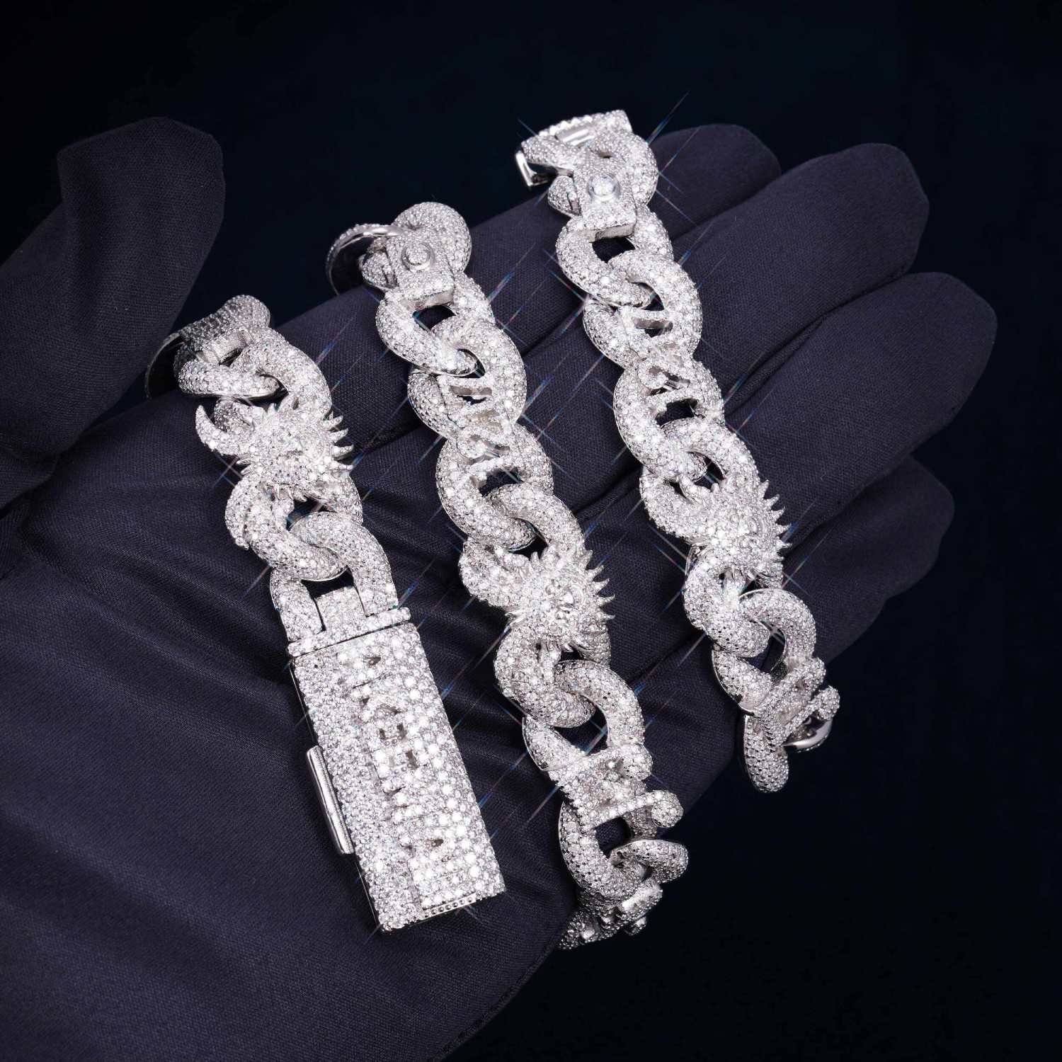 20MM Custom Moissanite Infinity Link Chain 14K Gold