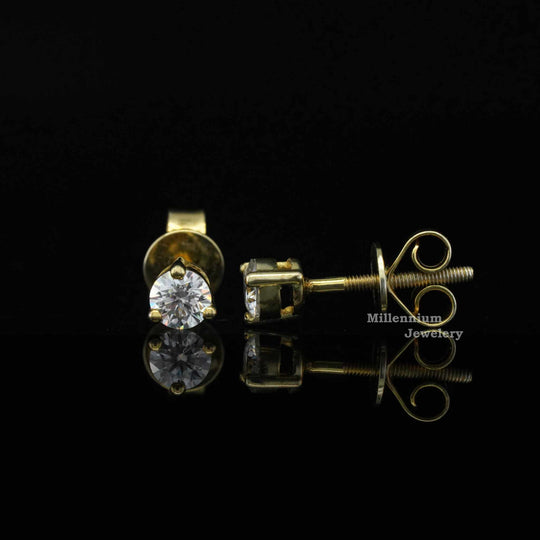 0.25ct Round Moissanite Stud Earrings For Women