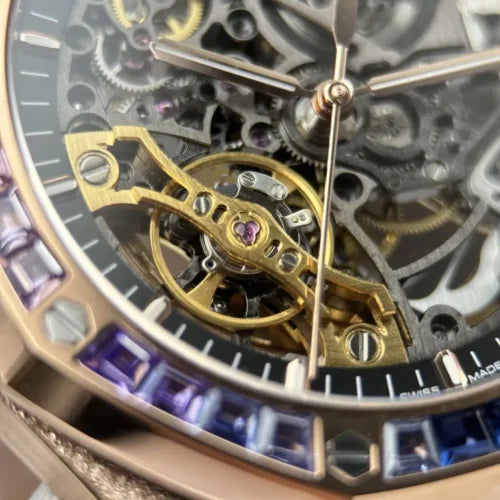 Audemars Piguet Royal Oak Openworked Frosted 15412 Case Rose Gold Bezel Stone Baguette 41mm Super Clone