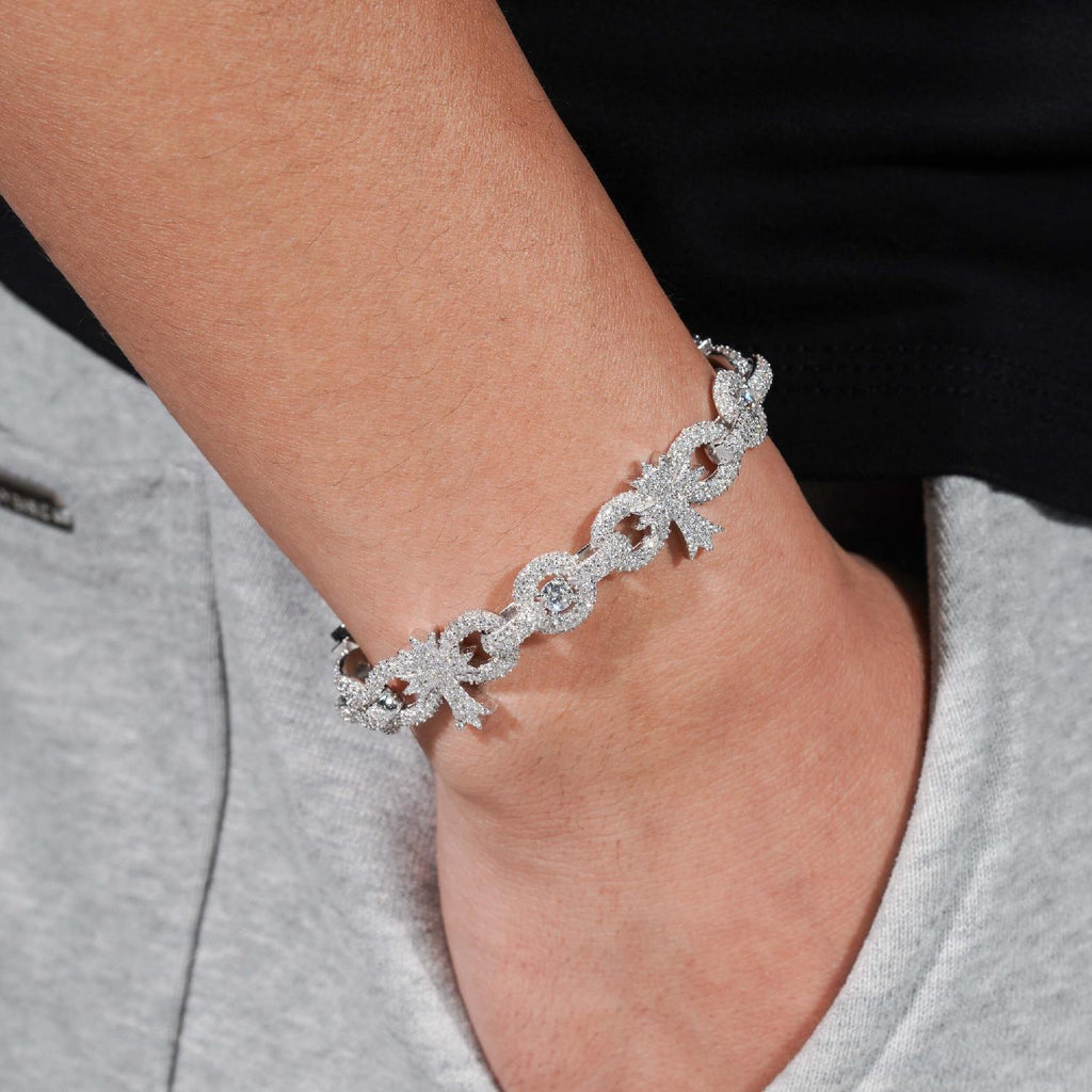 10MM Moissanite Palm Tree Cuban Link Bracelet 14K Gold