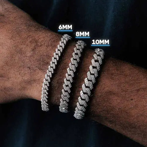 Moissanite Cuban Link Bracelet 14K Gold