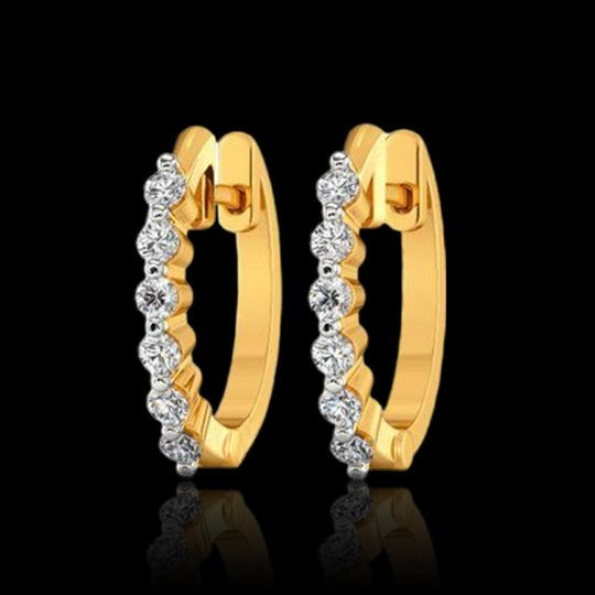 0.30ct Round Cut Moissanite Hoop Earrings