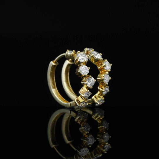 0.80ct Round Cut Moissanite Hoop Earrings For Women