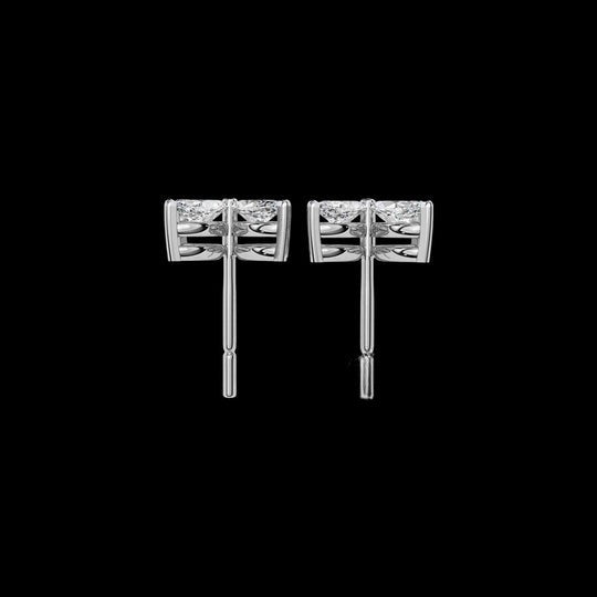 0.65ct Dainty Flower Marquise Cut Moissanite Stud Earrings