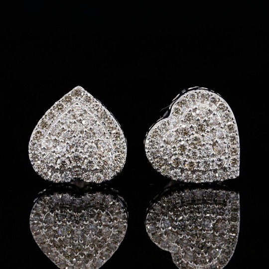 1ct Iced Out Hip Hop Style Round Cut Moissanite Diamond Stud Earring
