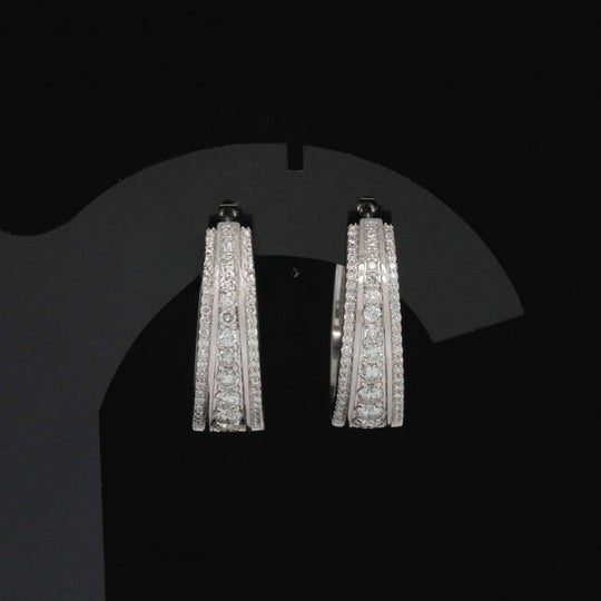 Round Moissanite Diamond Hip Hop Huggie Hoop Unisex Earring