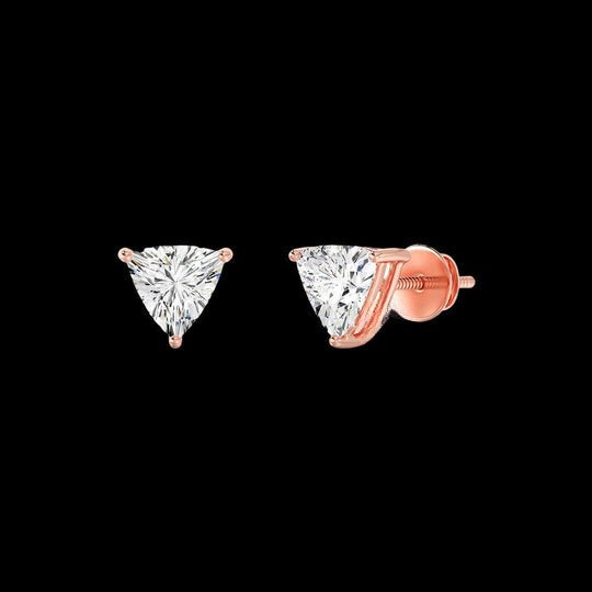 1.20ct Trillion cut Moissanite Diamond Earrings For Women