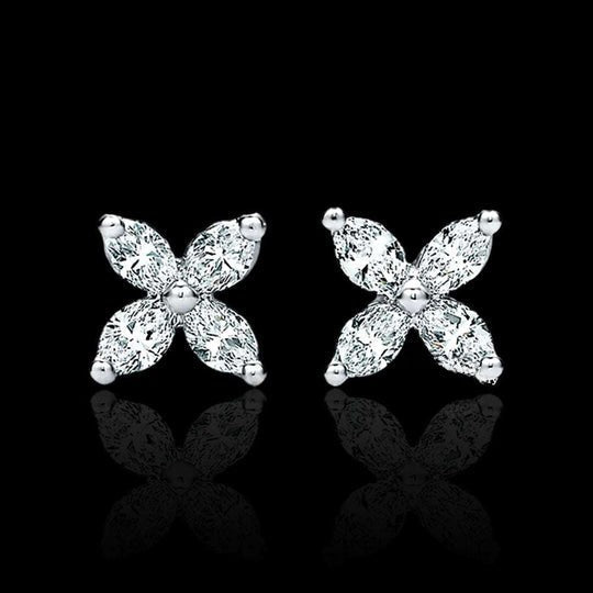 VVS Round Diamond Moissanite Stud Earrings For Women