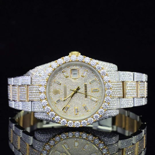 Fully Iced Out RLX Swiss Moissanite Watch For Men