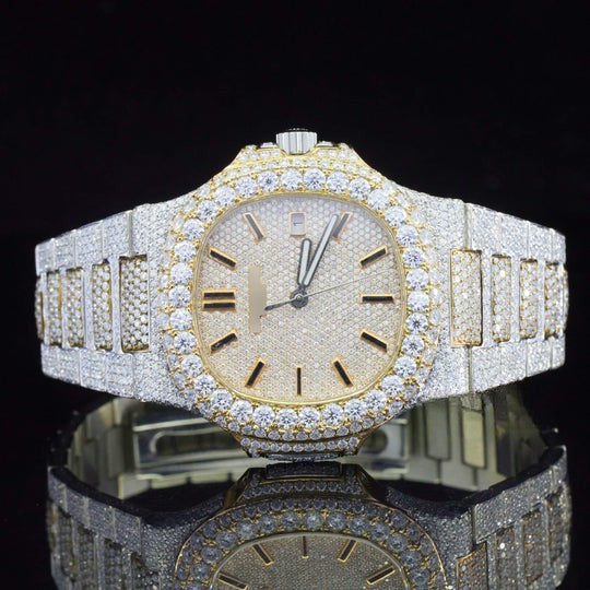 Patek Amazing Mens Moissanite Watch Fully Iced Out For Men