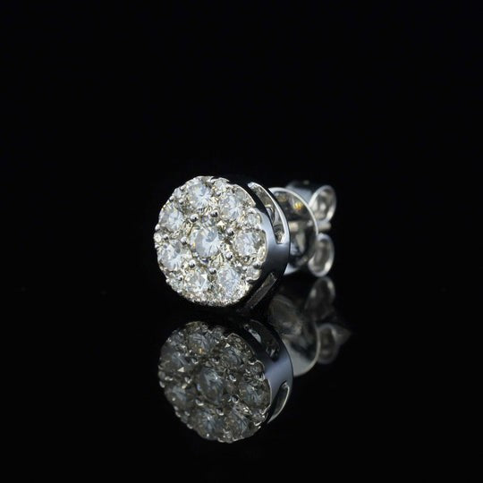 Fabulous Brilliant Round And Screw Back Moissanite Diamond Men Earring