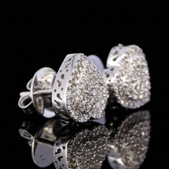 1ct Iced Out Hip Hop Style Round Cut Moissanite Diamond Stud Earring