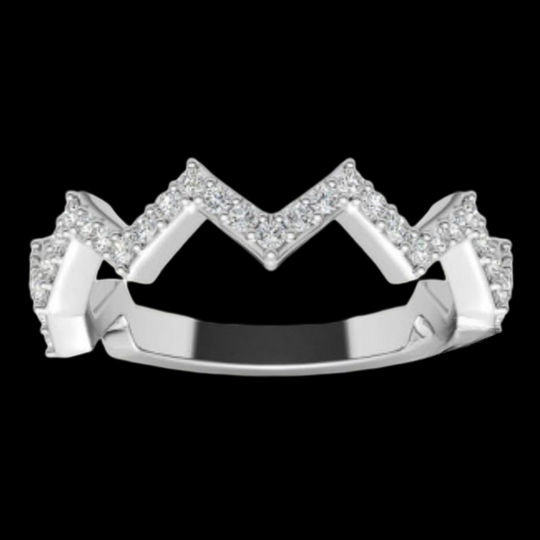 Zig Zag Diamond Eternity Round Wedding Band For Women
