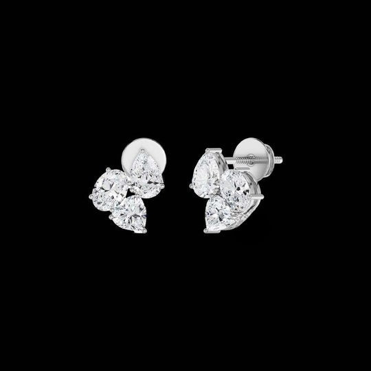 1.60ct Cluster Moissanite Stud Earrings For Women