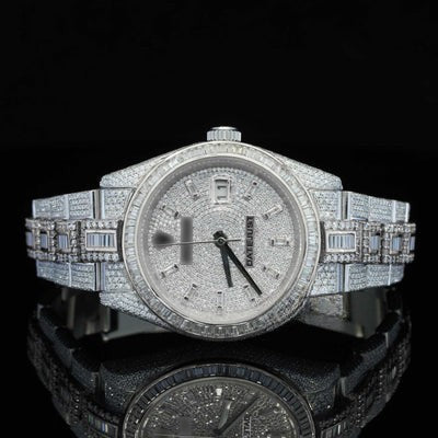 Stylish RLX  Full Body Diamond Iced Out Moissanite Watch Luxurious For Men