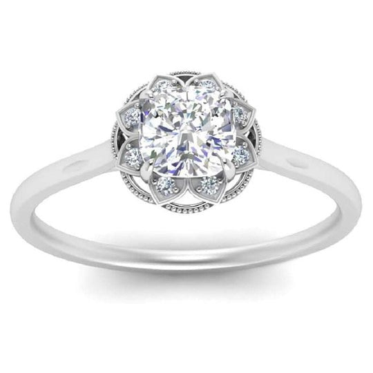 Cushion and Round Cut 1.50ct Moissanite Diamond