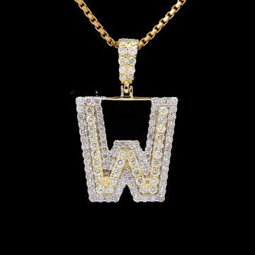 Custom W Initial Moissanite Diamond Iced Out Hip Hop Pendant