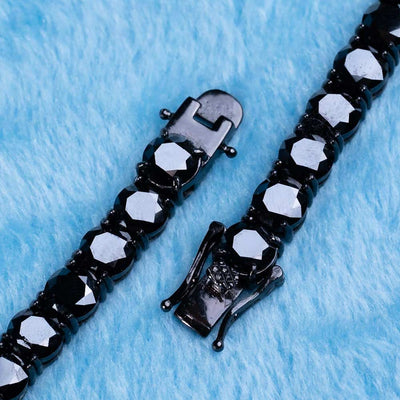 Black Moissanite Tennis Chain 14K Black Gold