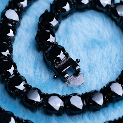 Black Moissanite Tennis Chain 14K Black Gold